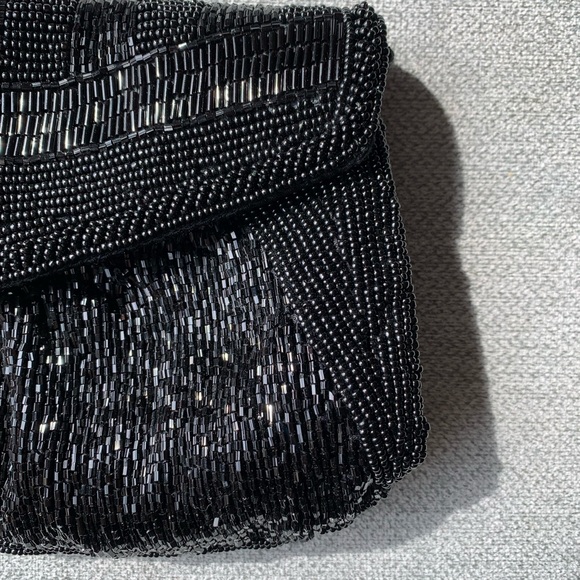 Vintage Black Beaded Evening Clutch - Picture 3 of 7